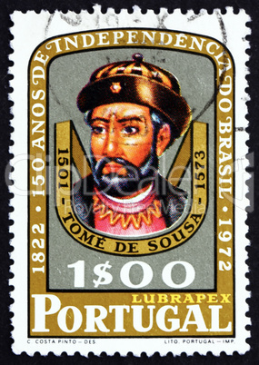 postage stamp portugal 1972 tome de sousa, nobleman and soldier