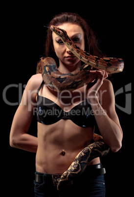 Exotic Woman with a Boa