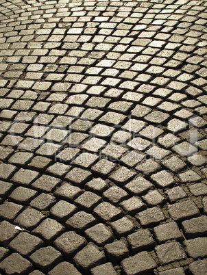 Cobblestone paved street