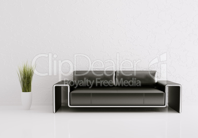 Modern interior with sofa 3d render