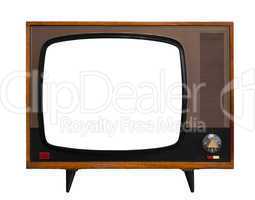 Vintage TV with isolated screen