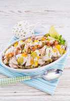 mackerel fillet with salad