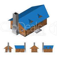 Isometric log cabin