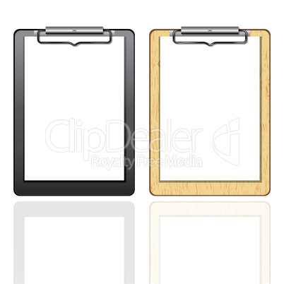 Vector clipboard with blank paper