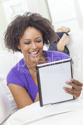 Mixed Race African American Girl Using Tablet Computer