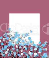 Blue flowers card