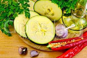 Zucchini with vegetables and spices