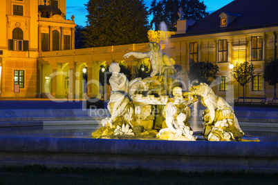 Fountain at the Schonbrunn palace in Vienna