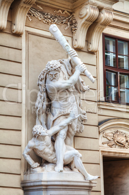 Sculpture in front of St. Michael's wing of Hofburg Palace in Vi