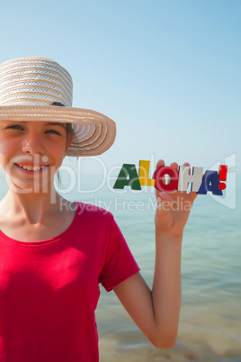 Teen girl at a beach