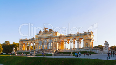 Gloriette Schonbrunn in Vienna at sunset