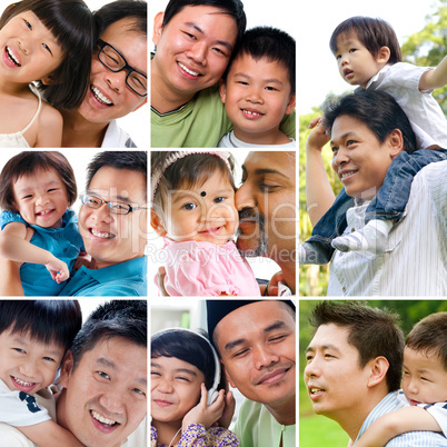 Collage photo father day concept.