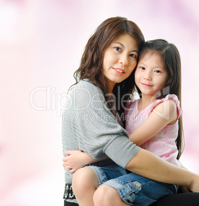 Asian parent and child.