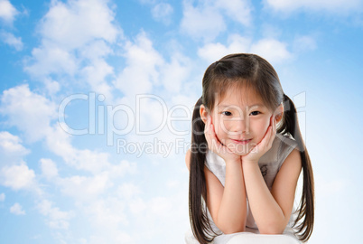 Young Asian girl with smile on her face