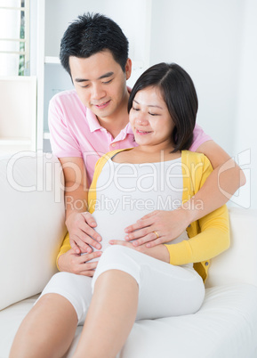 Pregnant woman with husband