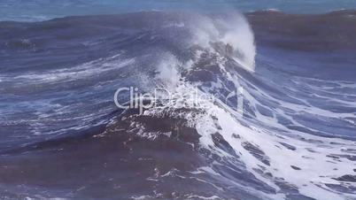 Wellen in der Bucht Cala Mondrago