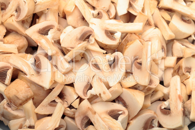 Fresh sliced Mushrooms Champignons