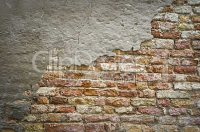 Backsteinmauer,coloriert,Vignette