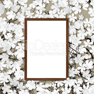 Wooden frame and flower