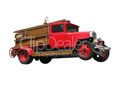 retro fire-engine isolated on a white background