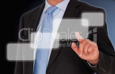 Businessman with Touchscreen