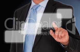 Businessman with Touchscreen