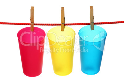 Empty plastic cups