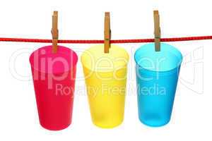 Empty plastic cups
