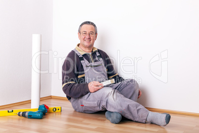 Man is finished with the home improvement and looks forward