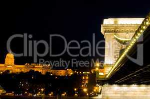 Chain bridge and castle of Budapest