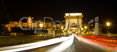 Chain bridge and castle of Budapest