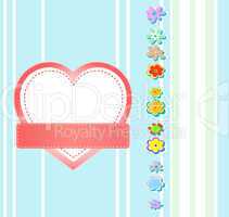 Valentines Day grunge background with Heart and flowers