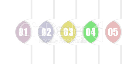 Paper Progress background - numbered stickers set