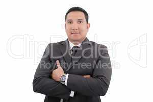 Portrait of a business man isolated on white background. Studio