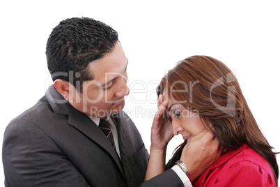Man Comforting A Woman