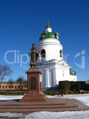 Religious place with monument in Priluky town
