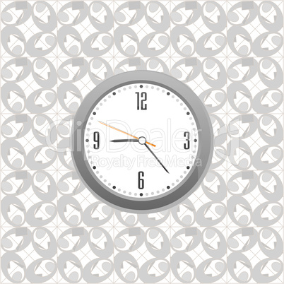 grey clock on wall pattern style background