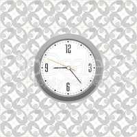 grey clock on wall pattern style background