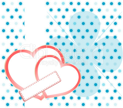 Valentines Day background with Hearts and floral pattern