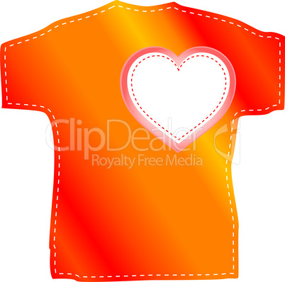 T-shirt templates with love valentine heart