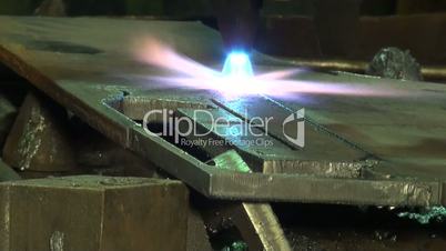 curly metal cutting with gas welding