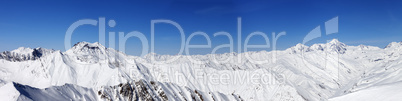 Panorama of snow winter mountains