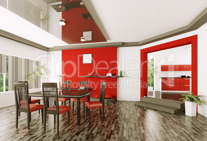 Dining room 3d render