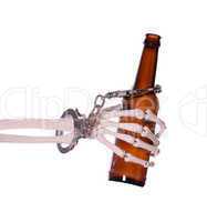 alcoholism to death with handcuff and bottle