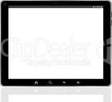 Black digital tablet pc on white background