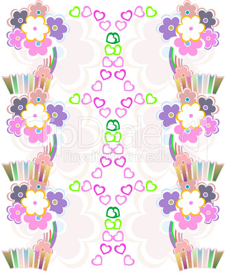 Seamless flower retro background pattern