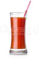 Tomato juice and straw