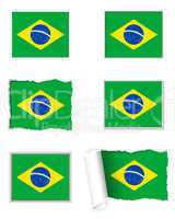 Fahnen Set Brasilien