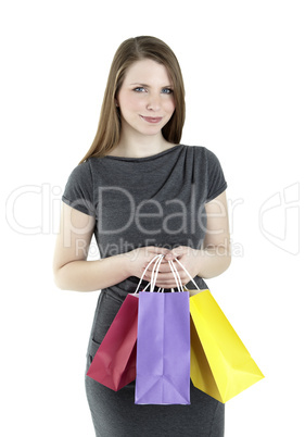 Young woman with shopping bags