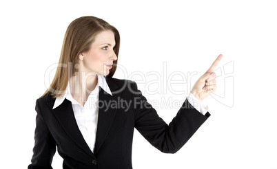 Business woman pointing